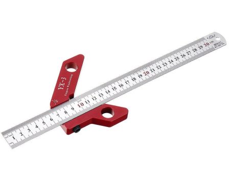 YX-3 300mm Woodworking Square Center Scriber Center Finder 45 90 Degrees Angle Line Scriber Marking Tools Metric Inch Ruler Online Hot Sale