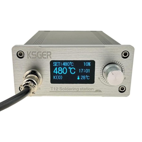 KSGER T12 STM32 OLED DIY Kit Constant Temperature Soldering Station 150-480C Range Quick Heating High Power Output Compact Design Online Hot Sale