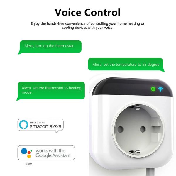 RSH Tuya WiFi Smart Temperature Control Socket Switch Mobile APP Timing Wireless Remote Thermostat Controller Plug Socket Work with Amazon Google Assistant Sale