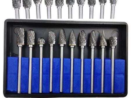 10Pcs 1 8  Shank Tungsten Carbide Milling Cutter Rotary brocas com escareador hss steel cone drill set diamond drill 10mm Discount