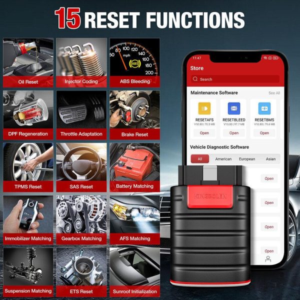 KINGBOLEN Bluetooth OBD2 Scanner Car Code Reader Fault Diagnostic Tool Free All System 16 Resets ECU Coding Active Test SAS ABS Oil Light Cheap