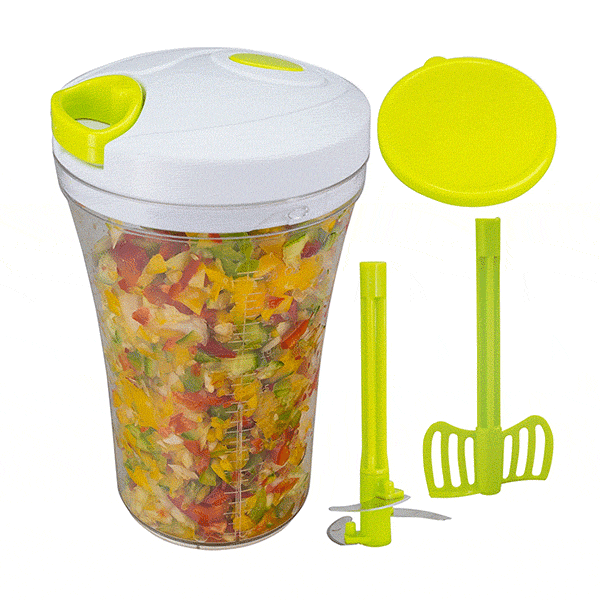 3 In 1 Multi-function Handheld Vegetable Chopper Mincer Blender Measuring Container Salad Food Tool Fashion