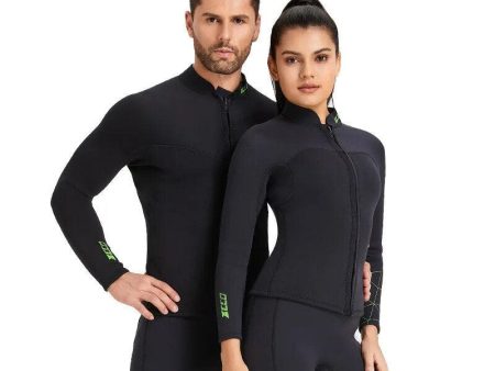 ZCCO 3mm Warm Neoprene Diving Wetsuit Back Zip Wetsuits Split Long Sleeves Thermal Swimsuit for Deep Surfing Swimming Snorkeling Water Sports Online now