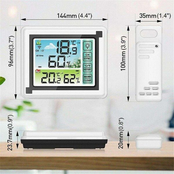 1-to-1 Indoor Outdoor Wireless Thermometer Weather Station Clock Cheap