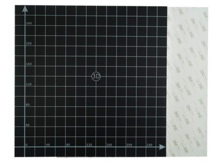 300*300mm Black Square Scrub Surface Heated Bed Sticker Sheet With 1:1 Coordinate For Sale