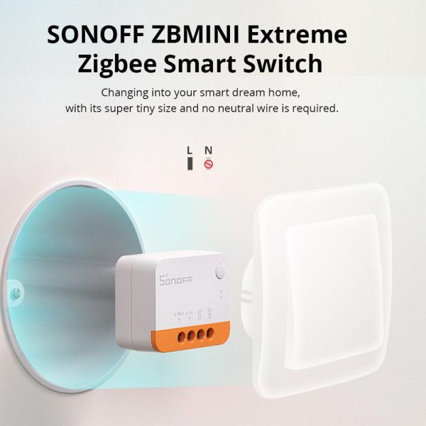 5Pcs Sonoff ZBMINI L2 Smart Zigbe3.0 Switch No Neutral Required Intelligent Two-way Control Relay Module Timer Voice Control with Alexa Google Zigbe Hubs Hot on Sale