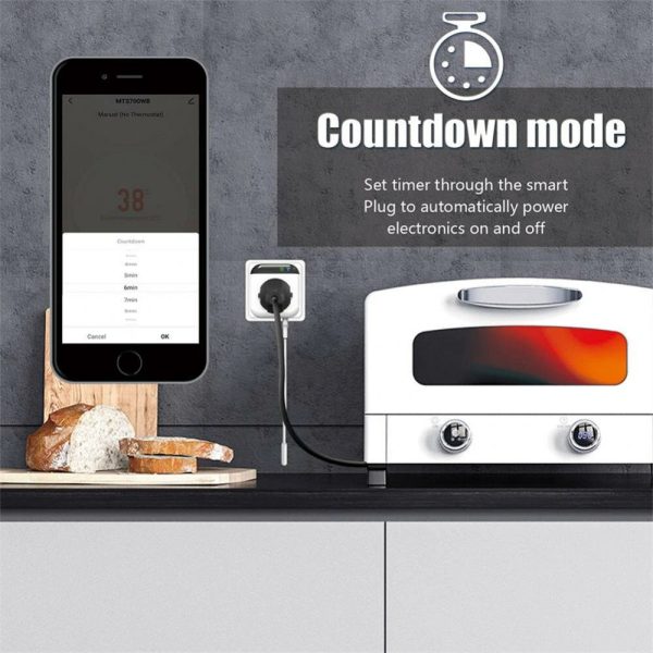 RSH Tuya WiFi Smart Temperature Control Socket Switch Mobile APP Timing Wireless Remote Thermostat Controller Plug Socket Work with Amazon Google Assistant Sale