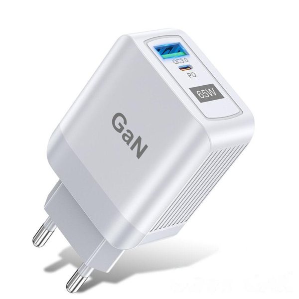 USLION 65W 2-Port USB PD Charger Dual 33W USB-A PD3.0 QC3.0 Supply