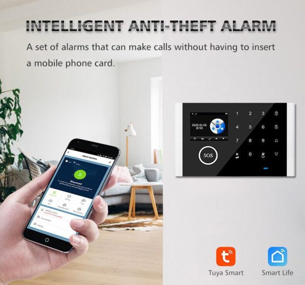 WIFI GSM Alarm System Kits Tuya Smart Home Wifi Door Sensor Doorbell Motion Sensor Detector Security Alarms System for Home For Sale