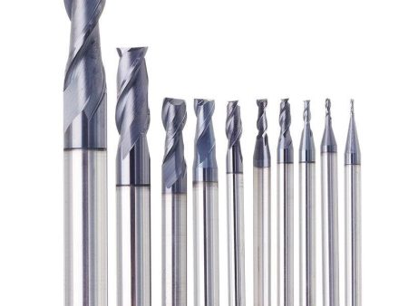 Drillpro 1-10mm HRC55 TiAlN 2 Flutes End Mill Cutter Tungsten Carbide Milling Cutter CNC Tool Fashion