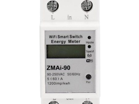 ZMAI-90 220V 110V AC 50Hz 60hz Tuya APP Single Phase Din Rail WIFI Smart Energy Meter Power Consumption kWh Meter Wattmeter Online