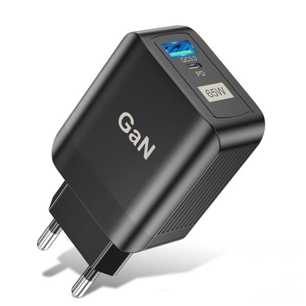 USLION 65W 2-Port USB PD Charger Dual 33W USB-A PD3.0 QC3.0 Supply