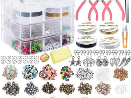 1171Pcs Jewelry Making Tools Beads DIY Bracelet Earring Accessories w  3 Layers Jewelry Box Supply