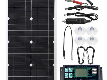 25W Protable Solar Panel Kit Dual DC USB Charger Kit w  60A 100A Solar Controller Online