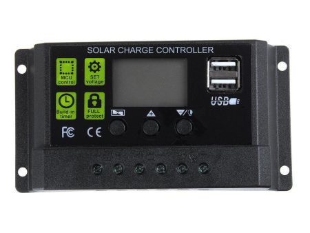 PWM 10A 12V 24V Auto Solar Panel Solar Charge Controller Battery Charge Adapter LCD USB Fashion