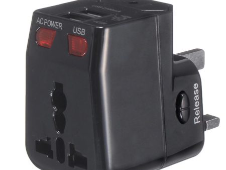 125-250V US UK AU EU Universal World Travel Adapter Plug Dual USB Port w  Surge Protector For Cheap