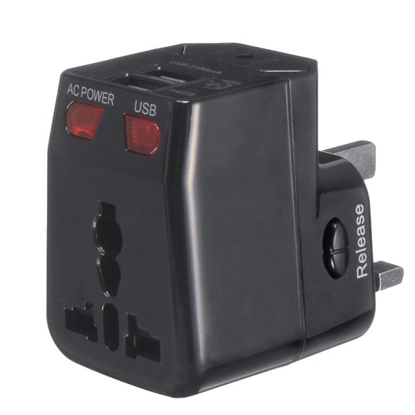 125-250V US UK AU EU Universal World Travel Adapter Plug Dual USB Port w  Surge Protector For Cheap