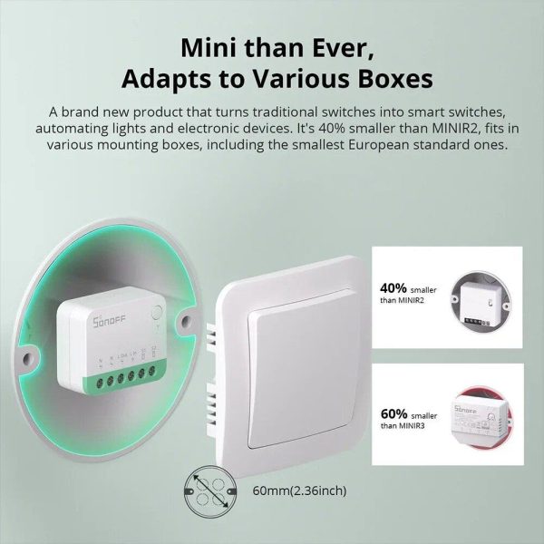 SONOFF MINIR4M MINI Extreme WiFi Smart Home Switch Detach Relay Matter Voice Control with Alexa Google Home Online now