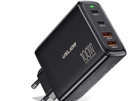 USLION 100W 4-Port USB PD Charger 2USB-A+2USB-C QC3.0 PD3.0 SCP FCP PPS For Cheap