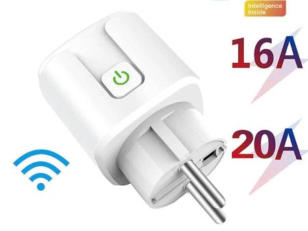 16A 20A Smart EU Socket AC100-240V WiFi Smart Plug Power Outlet Voice Control with Alexa Google Home Online