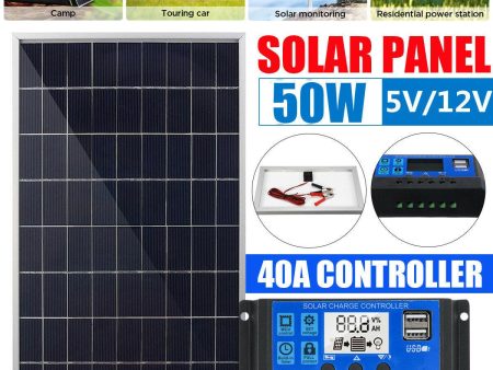 20W Solar Panel kit 5V 12V battery Charger 10A LCD Controller For Caravan Van Boat For Discount