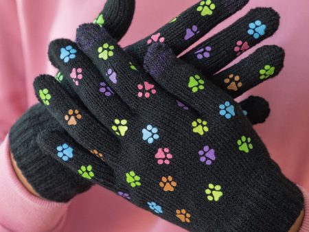 Paw Print Touch Screen Gloves Online