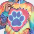 Purple Paw Tie-Dye Lightweight Pullover Hoodie Online Hot Sale