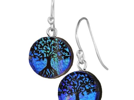 Dichroic Glass Tree Of Life Earrings Hot on Sale