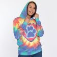 Purple Paw Tie-Dye Lightweight Pullover Hoodie Online Hot Sale