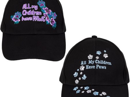 All My Children Have Paws Embroidered Baseball Hat Sale