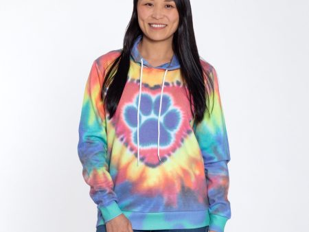 Purple Paw Tie-Dye Lightweight Pullover Hoodie Online Hot Sale