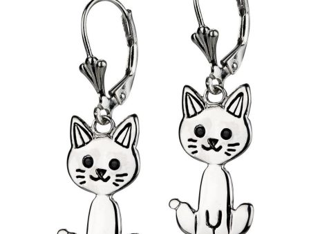 Sterling Kitty Cat Earrings Sale